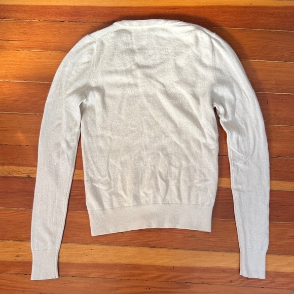 Quince Cashmere Cream V-Neck Sweater - Picture 5 of 5